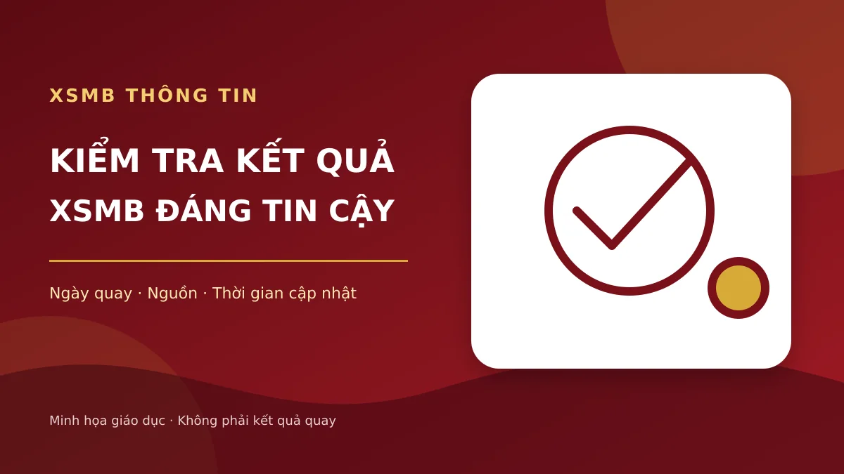 Kính lúp, lịch và dấu kiểm minh họa quy trình xác minh kết quả XSMB